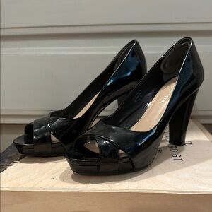 Elegant Black Peep-Toe Heels